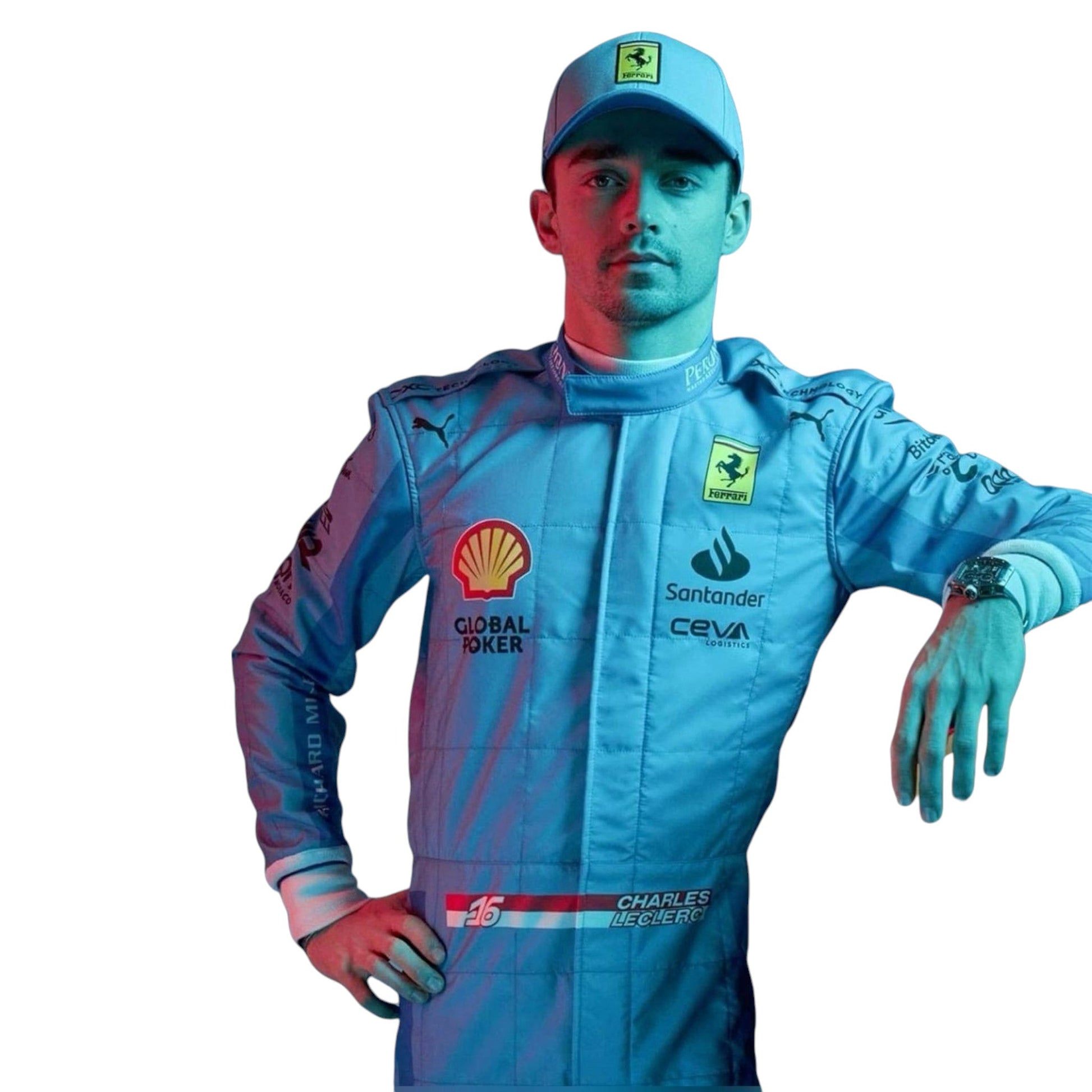 Charles Leclerc 2024 Ferrari Miami GP F1 Race Suit - Averon Racewears image 1