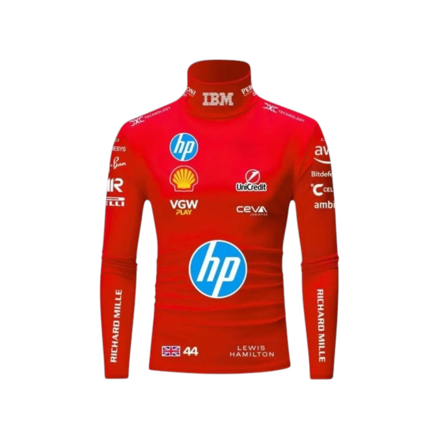 Lewis Hamilton 2025 Ferrari F1 Undershirt (Red) - Averon Racewears image 1