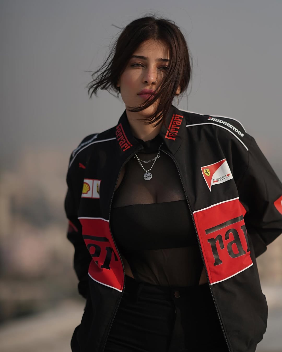 Black Ferrari F1 Racing Jacket – High Definition Print (Unisex) - Averon Racewear - View 2