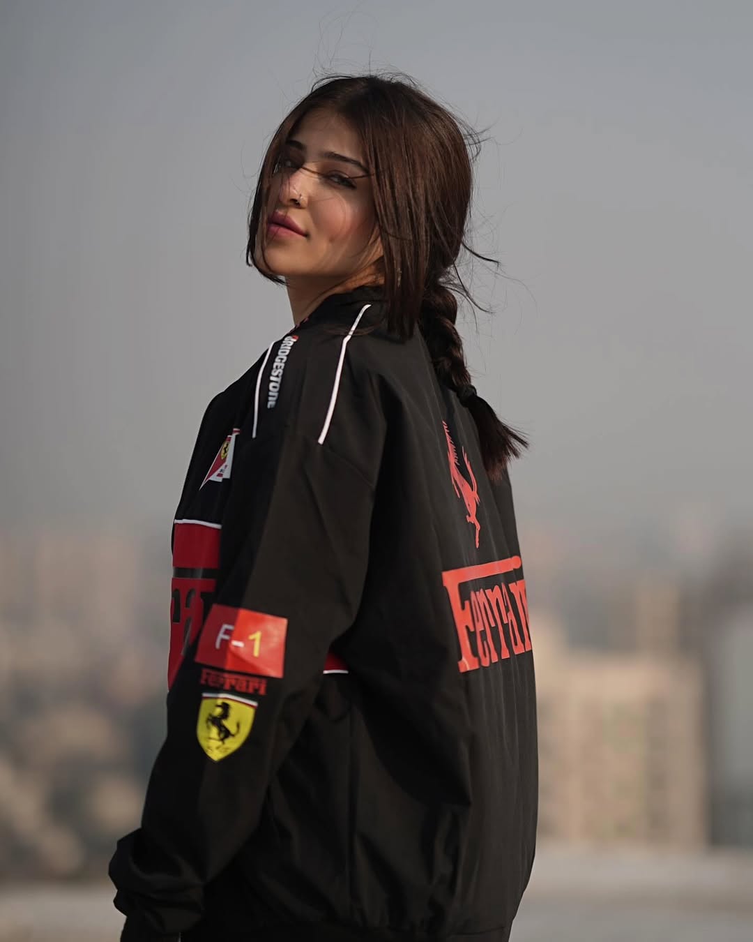 Black Ferrari Jacket - F1 Inspired Retro-Modern Streetwear India - Averon Racewear - View 1