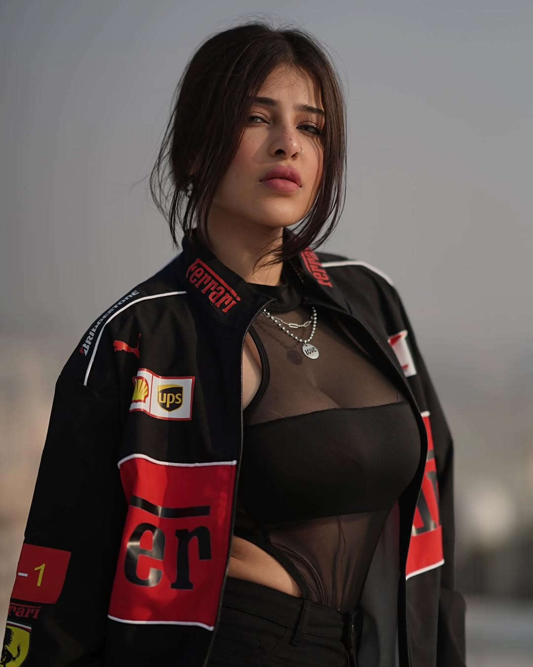 Black Ferrari Jacket - F1 Inspired Retro-Modern Streetwear India - Averon Racewear - View 2
