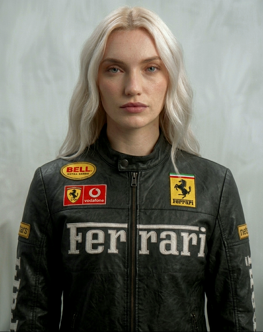 Black Ferrari Synthetic Leather Jacket – Classic Racing Streetwear - Averon Racewear - View 7