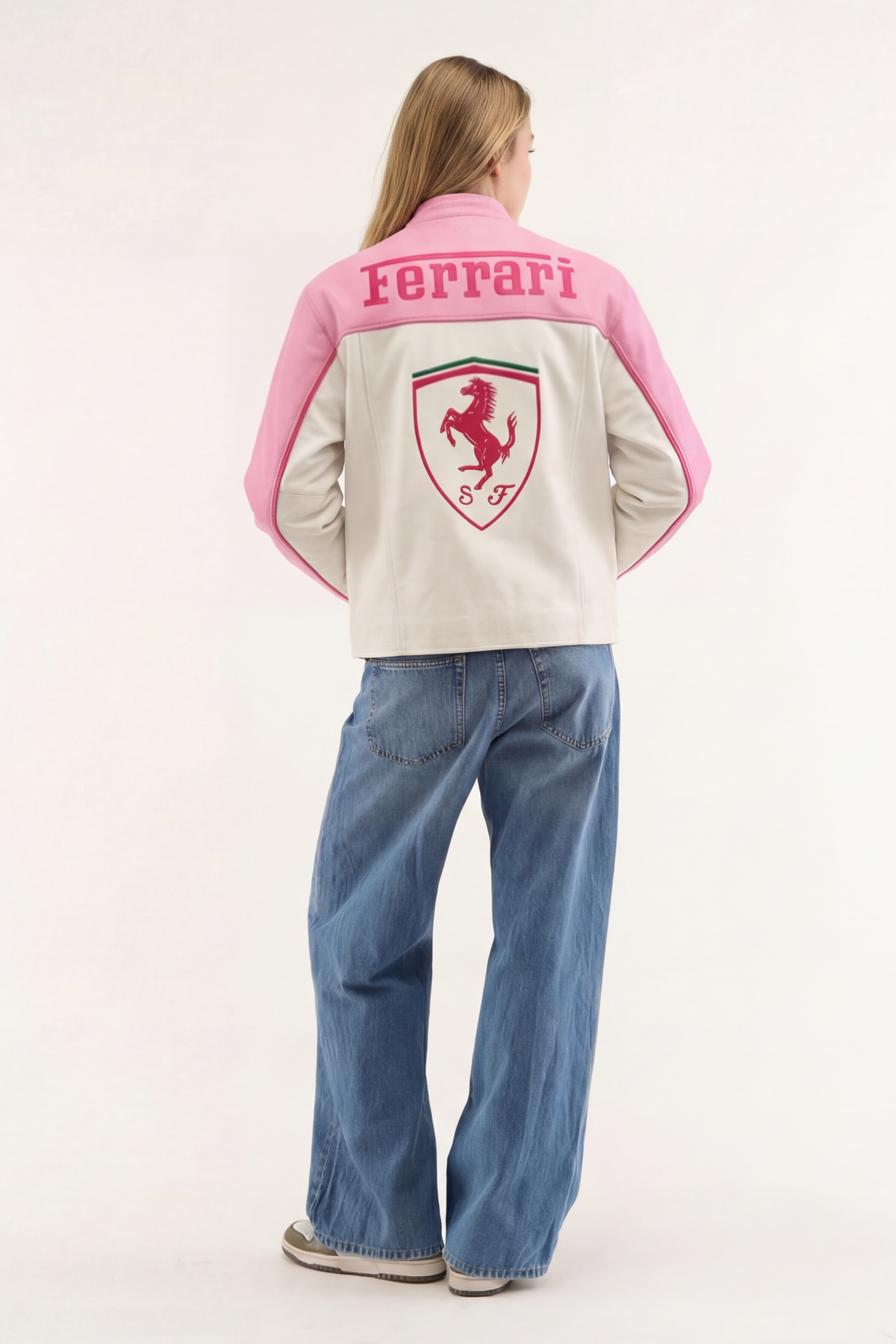 Pink Ferrari Leather Jacket – Limited Edition F1 Racing Jacket - Averon Racewear - View 3