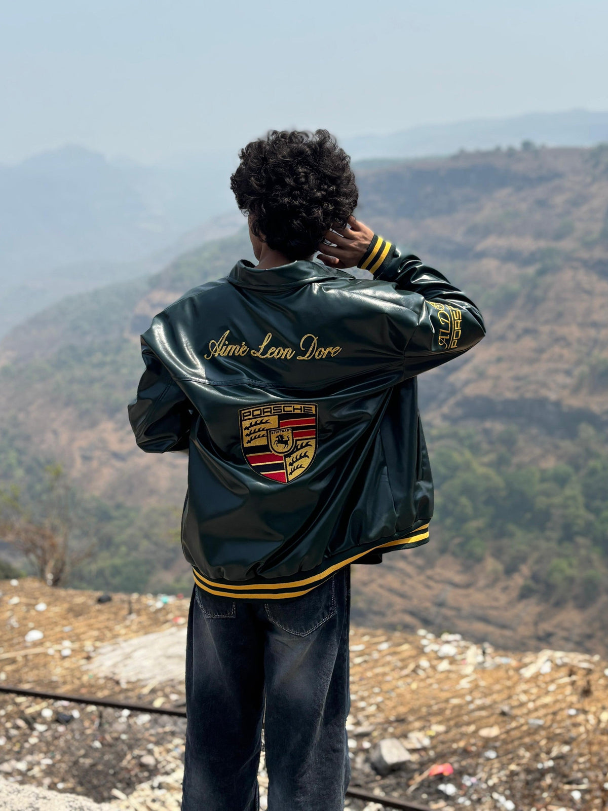 Vintage Porsche 993 Racing Jacket | Oversized Green F1 Bomber - Averon Racewear - View 1