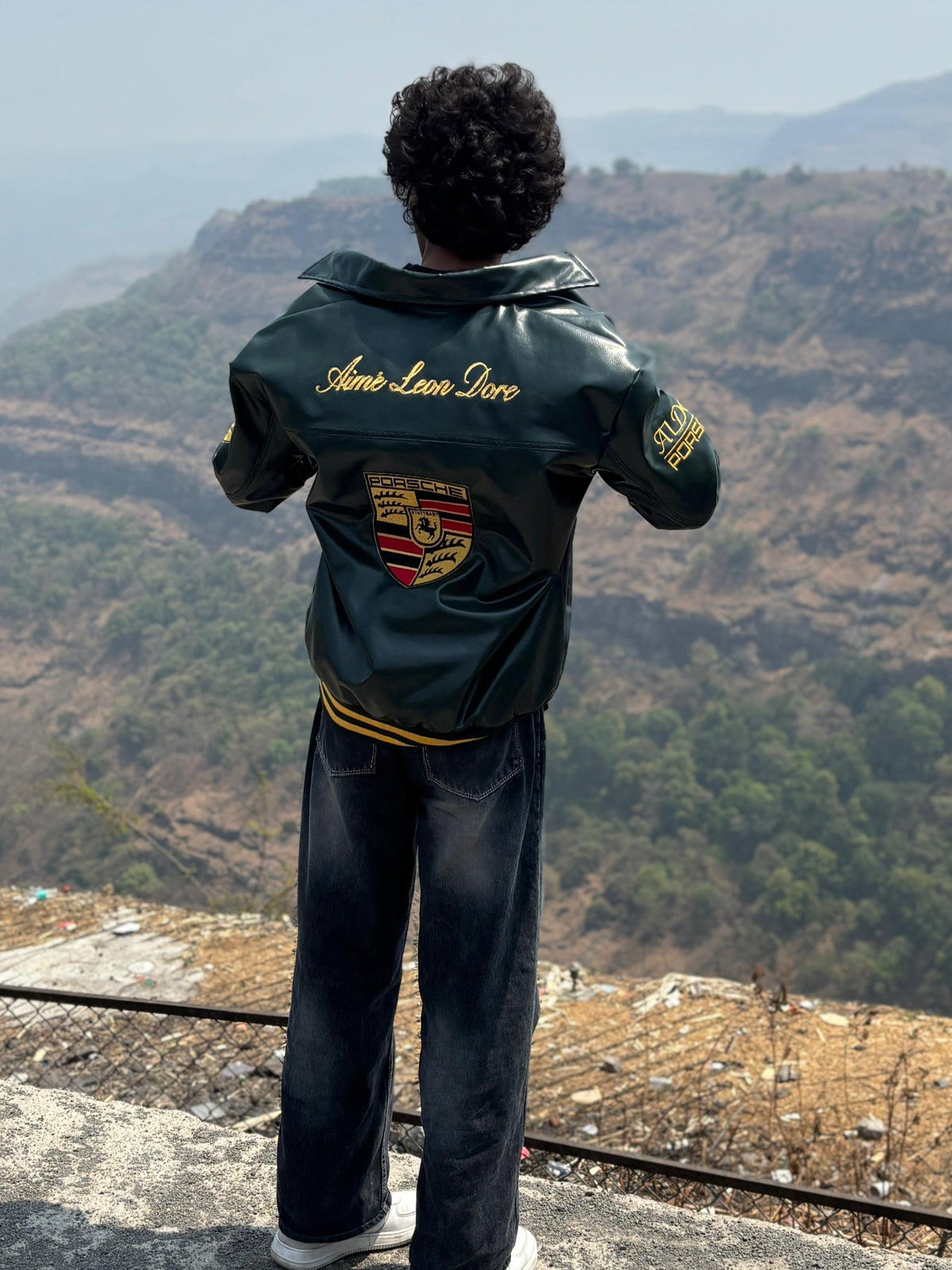 Vintage Porsche 993 Racing Jacket | Oversized Green F1 Bomber - Averon Racewear - View 4