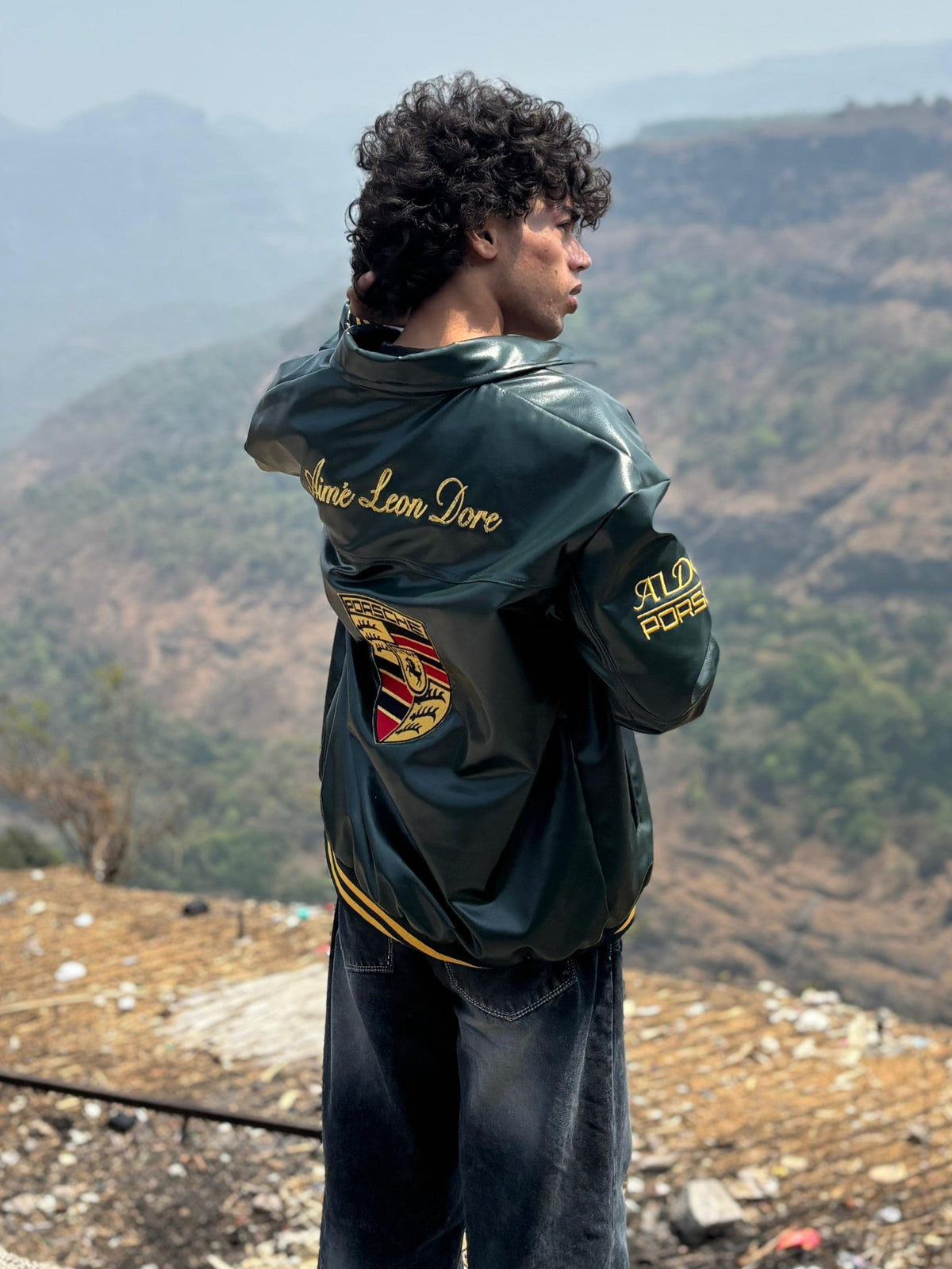 Vintage Porsche 993 Racing Jacket | Oversized Green F1 Bomber - Averon Racewear - View 6