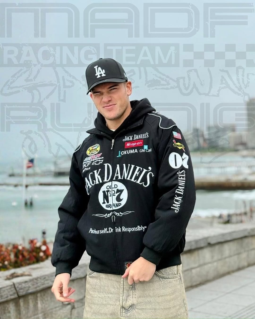 Vintage Jack Daniel's F1 Racing Bomber Jacket (Unisex) - Averon Racewear - View 1