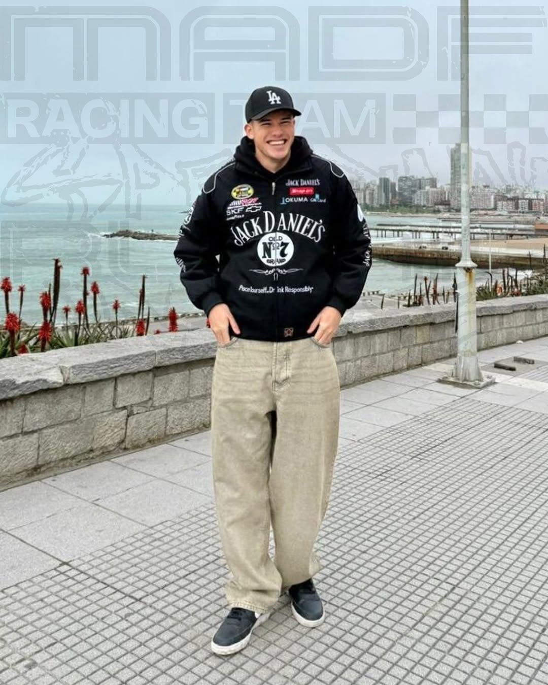 Vintage Jack Daniel's F1 Racing Bomber Jacket (Unisex) - Averon Racewear - View 2
