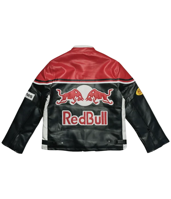 Red Bull Vintage F1 Racing Jacket – Red/Black Leather Edition - Averon Racewear - View 7