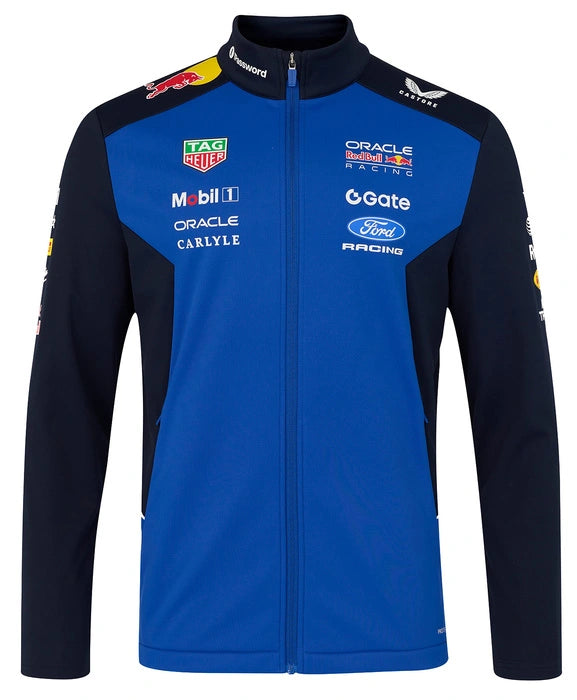 Red Bull Racing F1 Men's 2026 Team Softshell Jacket – Blue | Premium Formula 1 Racing Team Jacket