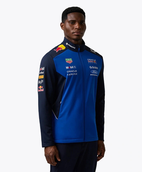 Red Bull Racing F1 Men's 2026 Team Softshell Jacket – Blue | Premium Formula 1 Racing Team Jacket