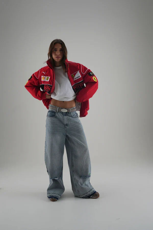 Red Ferrari Embroidered Jacket – Premium Racing Streetwear | Averon Racewear - Averon Racewear - View 4