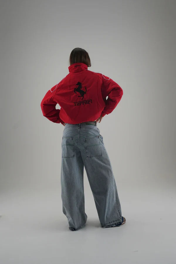 Red Ferrari Embroidered Jacket – Premium Racing Streetwear | Averon Racewear - Averon Racewear - View 5