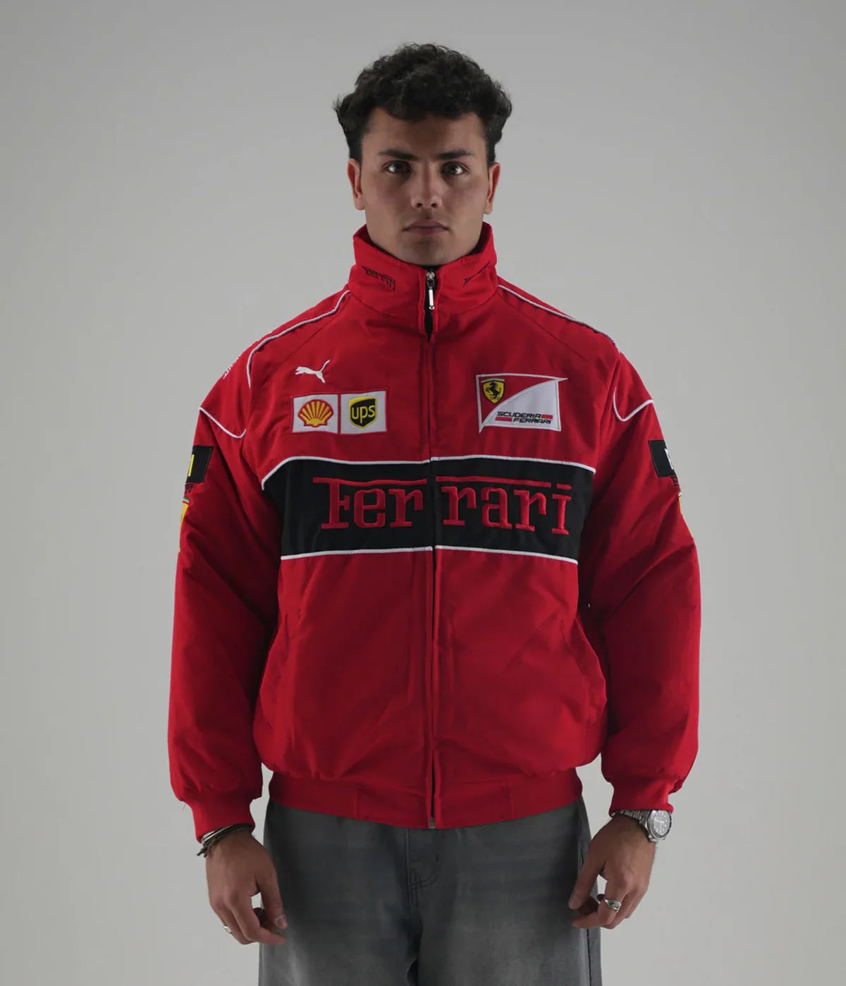 Red Ferrari Embroidered Jacket – F1 Sponsor Edition - Averon Racewear - View 1