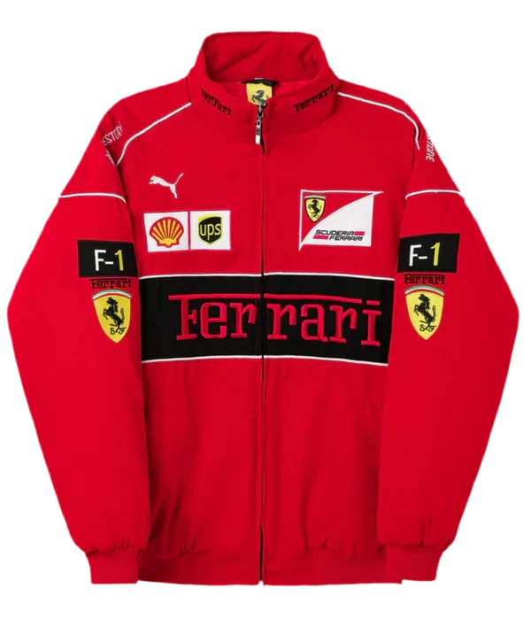 Red Ferrari Embroidered Jacket – F1 Sponsor Edition - Averon Racewear - View 5