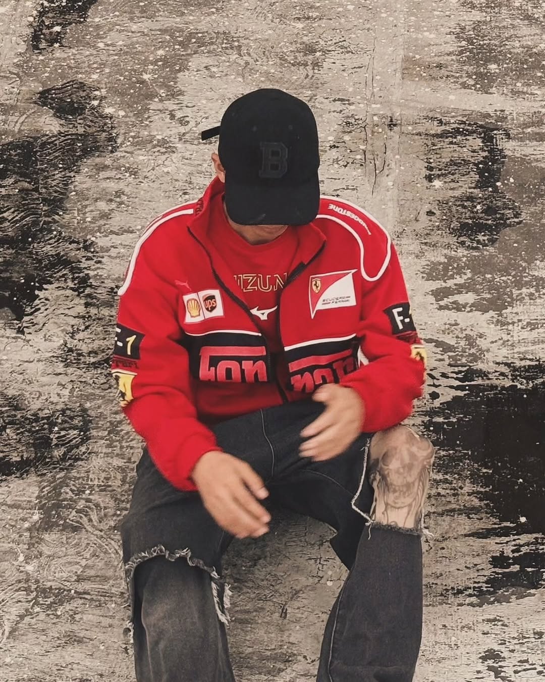 Red Ferrari Racing Jacket India – Vintage F1 Streetwear | Averon Racewear - Averon Racewear - View 5