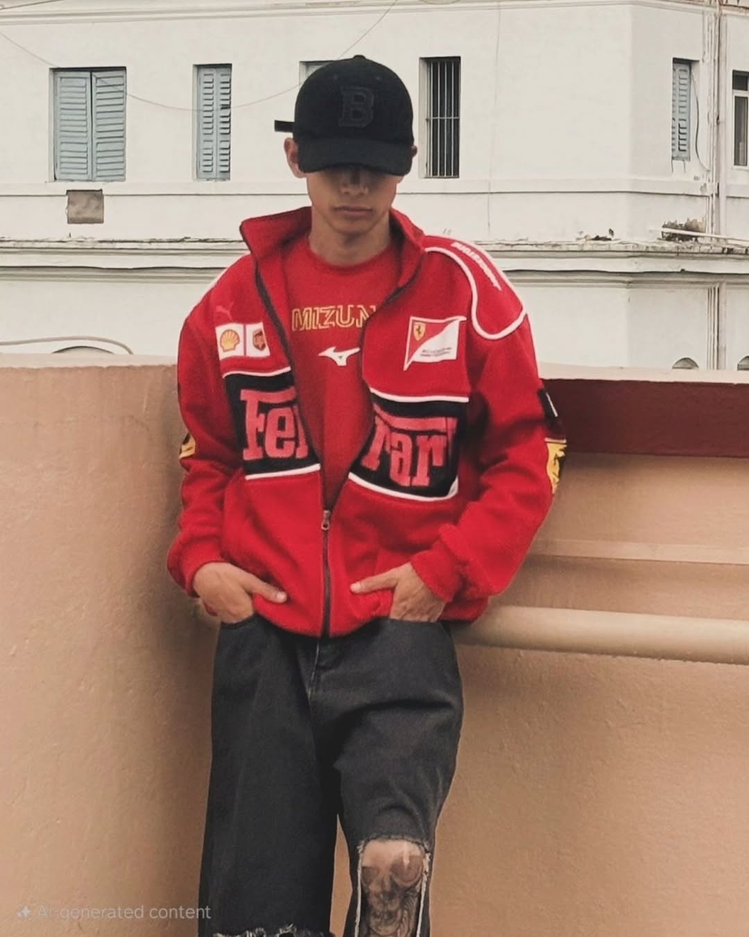 Red Ferrari Racing Jacket India – Vintage F1 Streetwear | Averon Racewear - Averon Racewear - View 6